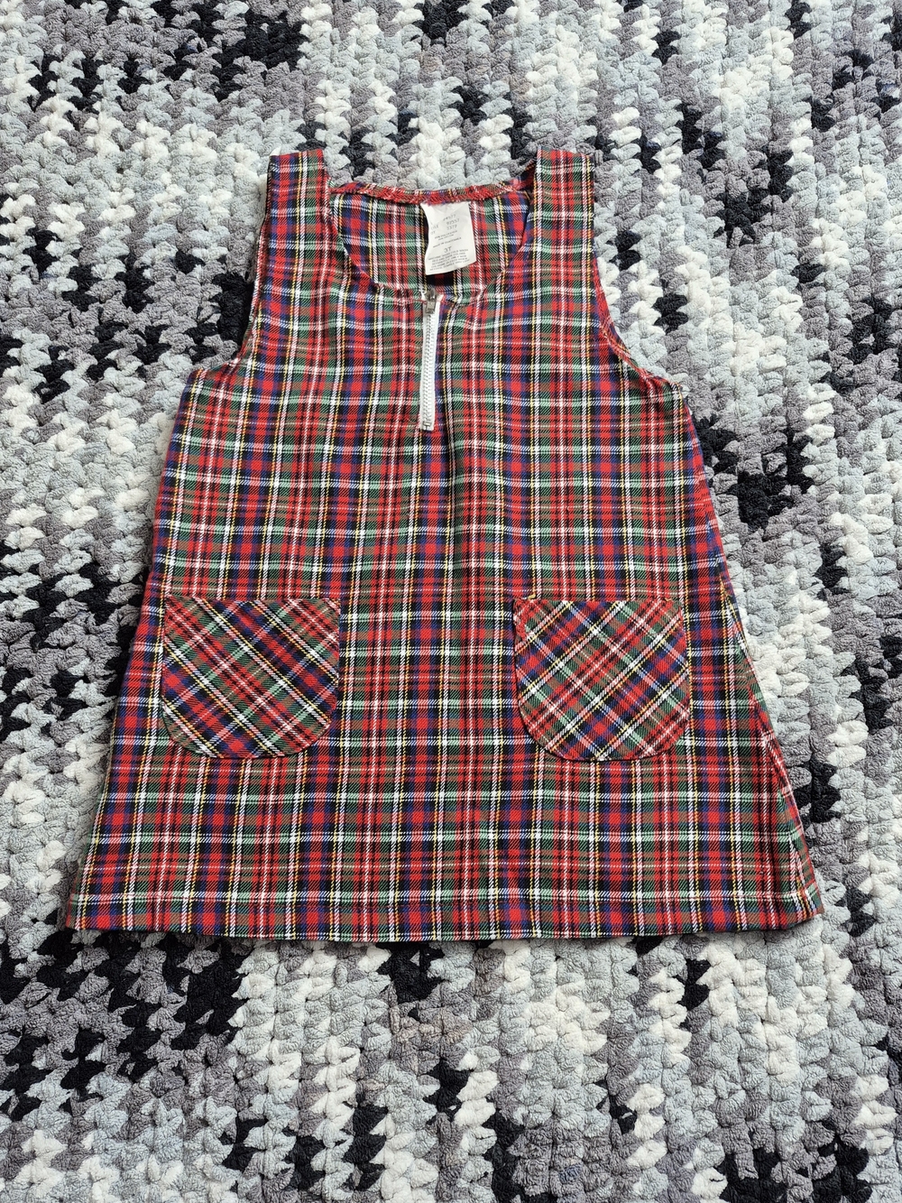 Vintage 90s Garanimals Red Plaid Jumper Dress Toddler 3T
